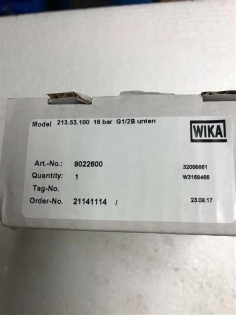 MANOMETER NG 100 0 16 Bar G 1 2 B Unten WIKA 213 53 9022600