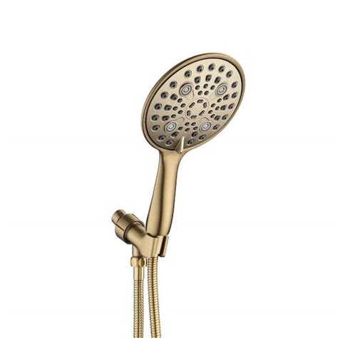 Rainlex 6 Spray Patterns With 25 Gpm 6 In Wall Mount Handheld Shower Head In Brushed Gold