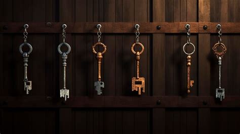 Premium Ai Image Keys Hanging On Wall Hooks