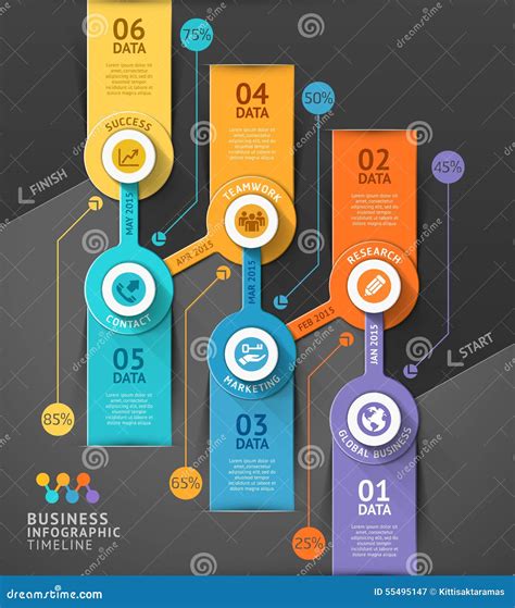 企业时间安排infographic模板 向量例证 插画 包括有 连接数 格式 连结 背包 圈子 55495147