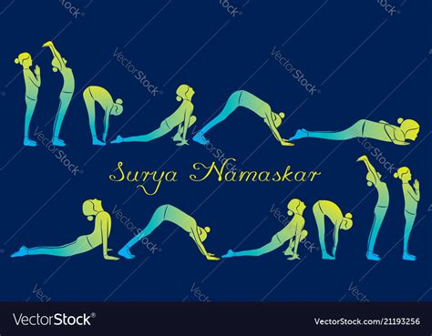 Woman Doing Surya Namaskar Royalty Free Vector Image