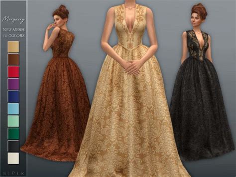 Sifix S Margaery Dress Ii Sims Dresses Dress Sims