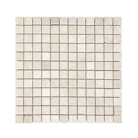 Botticino Marble X In Straight Joint Mosaic Tumbled