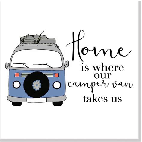 Blue Camper Home Square Card Jola Designs