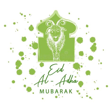 Feriado Mu ulmano Eid Al Adha Cart o Cabra Ilustração do Vetor