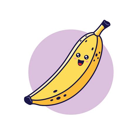 süß kawaii Banane Charakter Vektor Hand gezeichnet Karikatur Symbol