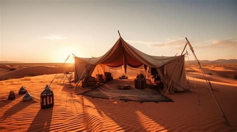 Premium Photo A Traditional Bedouin Tent Set Up In The Sahara