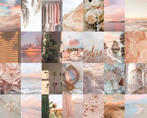 Neutral Wall Collage Kit Nude Collage Kit Muted Wall Etsy