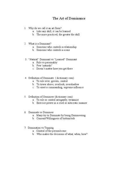 The Art of Dominance | PDF | Sadomasochism | Dominatrix