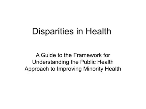 Inequities Vs Inequalities Vs Disparities In Health