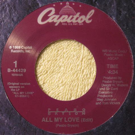 Peabo Bryson All My Love Releases Discogs