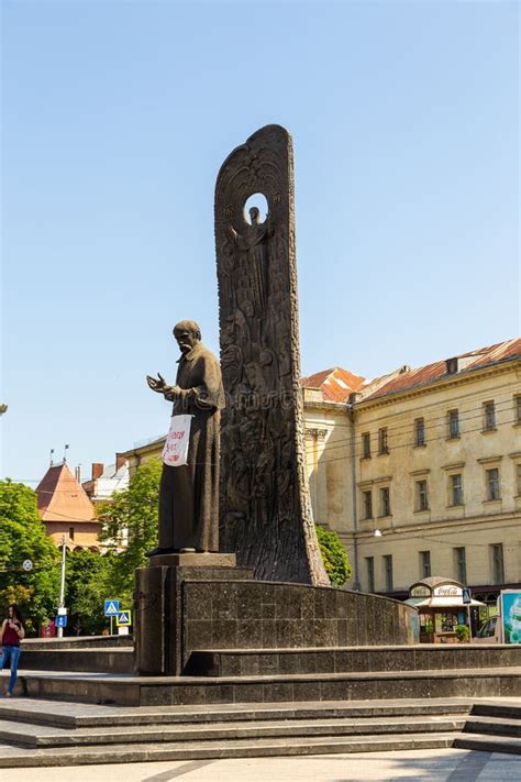 The Taras Shevchenko Monument In Lviv Ukraine Editorial Stock Photo