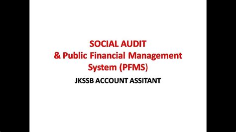 Jkssb Social Audit And Public Financial Management System Pfms Youtube