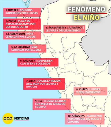 Infografia Mapa De Las Consecuencias Del Fenomeno El Nino En Peru Images