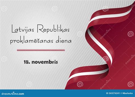 Beautiful Solemn Independence Day 18 November In Latvia Greeting Card Stock Vector