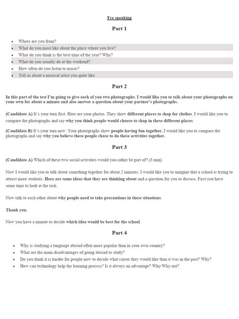 Fce Speaking Pdf