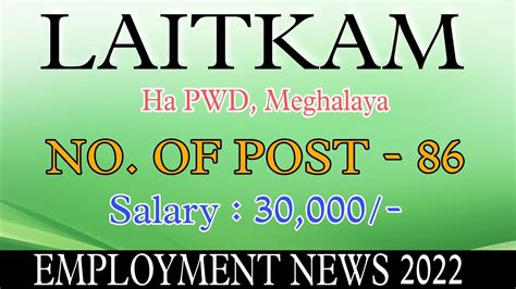 KHUBOR LAITKAM 2 Dec 22 Ha Meghalaya No Of Post 86