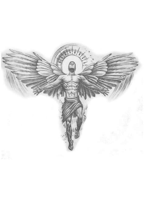 Guardian Angel Tattoo In 2023 Chest Tattoo Drawings Guardian Angel