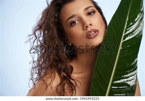 Close Beautiful Naked Female Model Standing Stock Photo