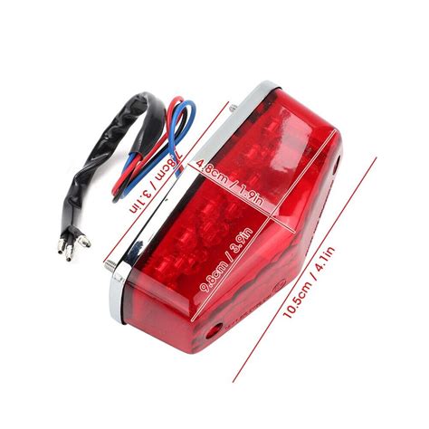 Red Lens Motorcycle LED Taillight Parking Brake Stop Lamp Motorbike