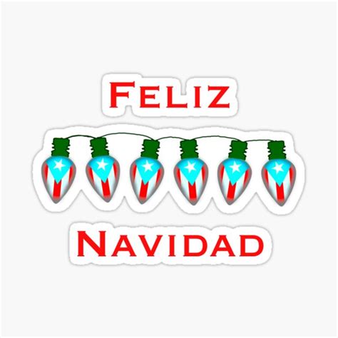 "Feliz Navidad Puerto Rico flag xmas lights" Sticker for Sale by liamaris | Redbubble