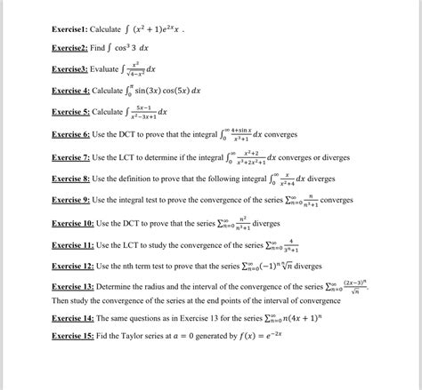 Solved Exercise1 Calculate ∫﻿﻿ X2 1 E2xx Exercise2 Find