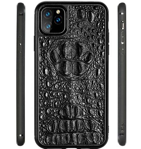 Real Alligator Croc Skin Case For Iphone 14 Pro Max Skull Hornback Leather Everweek