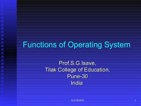 Functions Of Operating System