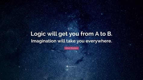 Albert Einstein Quote Logic Will Get You From A To B Imagination