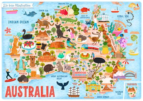 Australia Map Illustration And Design Behance