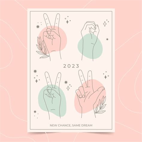 Ilustración de portada de calendario 2023 dibujada a mano Vector Gratis