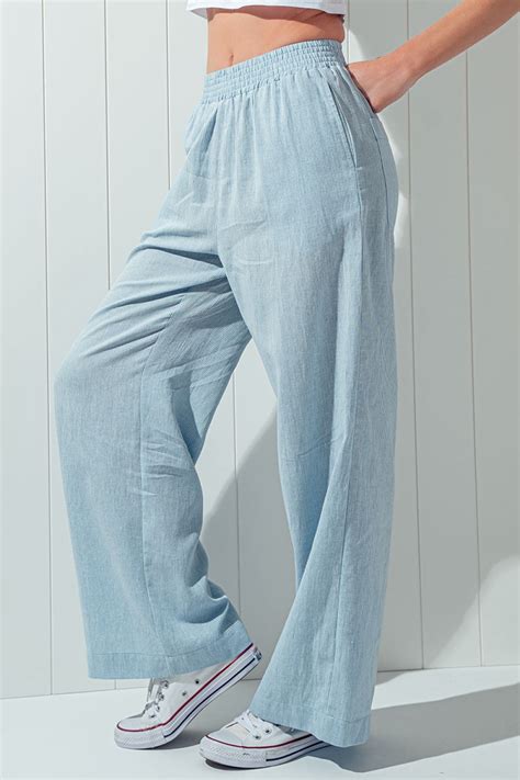 Waistband Wide Leg Casual Pants