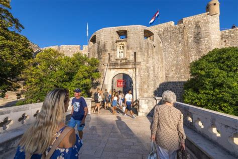 Old Walls and Towers in the Historic Old Town of Dubrovnik, Editorial ...