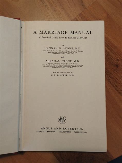 A Marriage Manual Sex Hardcover Book By Dr Hanna And Dr Abraham Stone