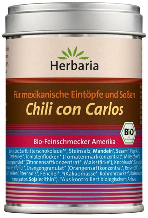 Herbaria Chili Con Carlos Bio M Dose 2 X 110 Gr Amazon De