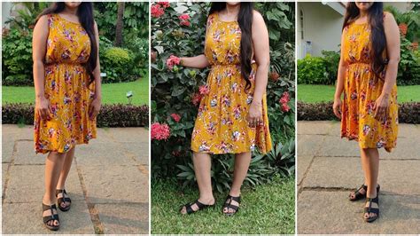 Diy Elastic Waist Dress A Line Dress Easy Step By Step Tutorial For Beginners English