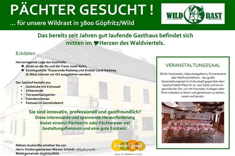 Gut Gehendes Gasthaus Sucht P Chter In Wohnen Im Waldviertel