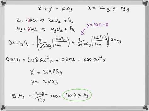 Solved A G Mixture Of Magnesium And Zinc Metal Reacting With