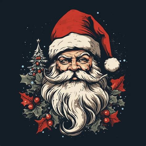 Premium AI Image A Cartoon Of A Santa Claus With A Christmas Tree In