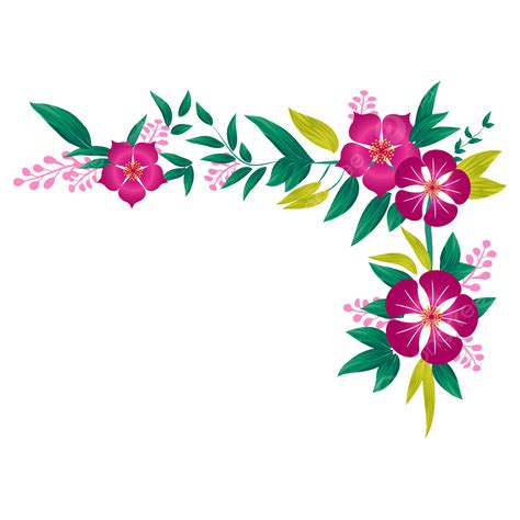 Floral Corner Border Vector Flower Leaf Plant PNG And Vector With