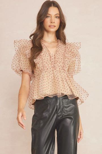 Puff Sleeve Peplum Top Shopperboard