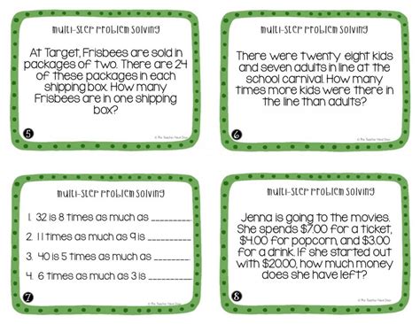 4th Grade Multi Step Problem Solving Task Cards The Teacher Next Door