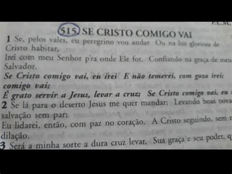 Hino Da Harpa Crist Se Cristo Comigo Vai Youtube