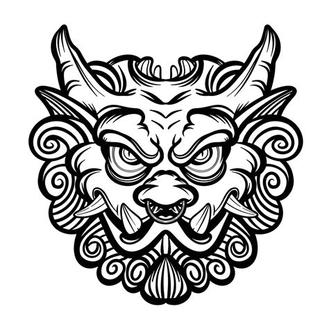 Lion head, dragon head, tattoo design.Hand drawn. 26994537 Vector Art ...