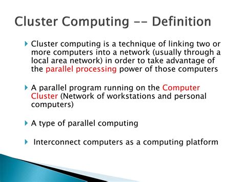 Ppt Cluster Computing Powerpoint Presentation Free Download Id9497410