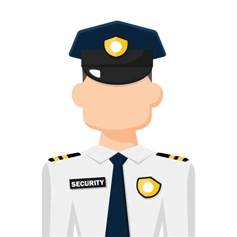 Colorful Simple Flat Vector Of Security Guard Icon Or Symbol People