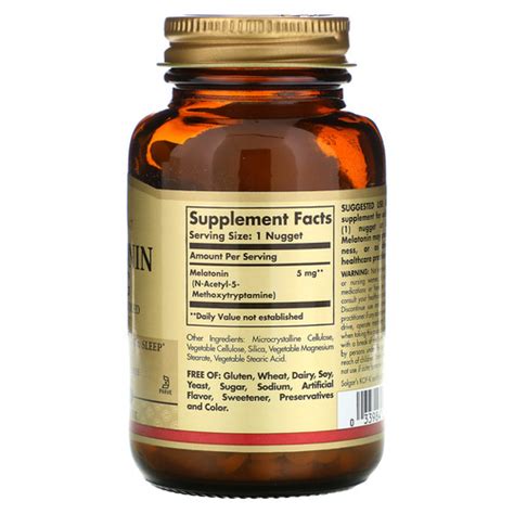 Мелатонин, Melatonin, Солгар, 5 мг 120 таблеток | Megapit.kz