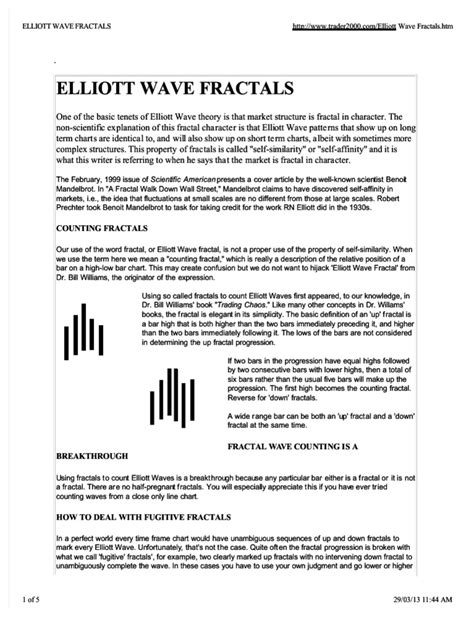 MZL - Elliott Wave Fractals | PDF | Fractal | Market Trend