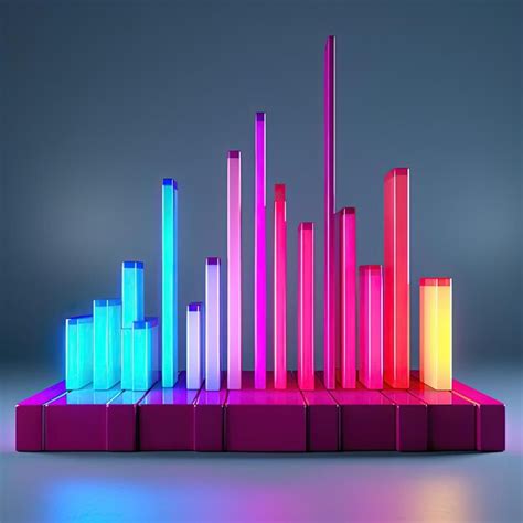 Premium Ai Image Colorful Bar Graph With Light Bulbs