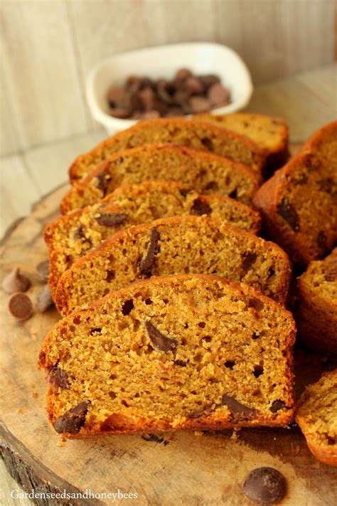 Pumpkin Banana Chocolate Chip Bread Garden Seeds And Honey Bees Chocolate Chip Bread